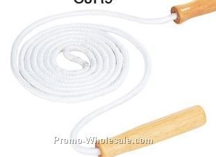 7' Cotton Jump Rope W/ Wood Handles