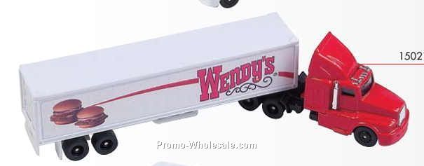 8" Die Cast Replica Traditional Transport Hauler (White Hauler/Red Cab)