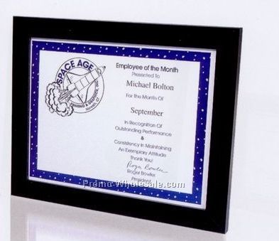 8-1/2"x11" Polystyrene Certificate Frame W/ Matte Black Finish