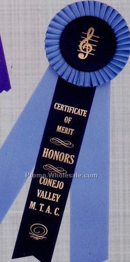 8-3/4" Custom Rosette With Double 2"x6" Scissor Tail Streamers