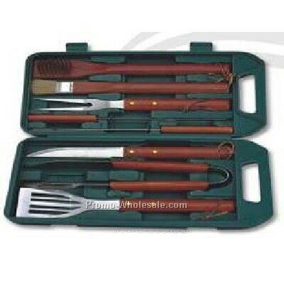 8-piece Bbq Utensil Set With Molded Plastic Case