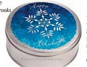 9-7/8"x3-1/2" Snowflake By Andrea Brooks Round Designer Tins