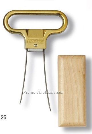Ahh Super! 2 Prong Brass Plated Cork Extractor With Birch Sheath