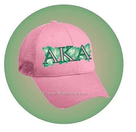 Alpha Kappa Alpha Sorority Hat Badge W/ Metal Pin (2-1/2")