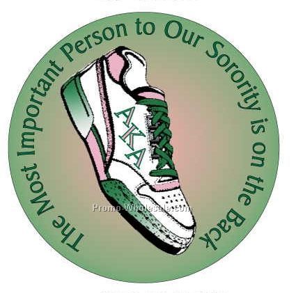 Alpha Kappa Alpha Sorority Shoe Round Mirror W/ Full Mirror Back (2-1/2")