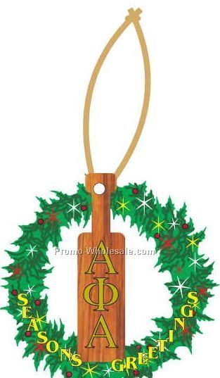 Alpha Phi Alpha Fraternity Paddle Wreath Ornament W/Mirror Back (12 Sq. In)