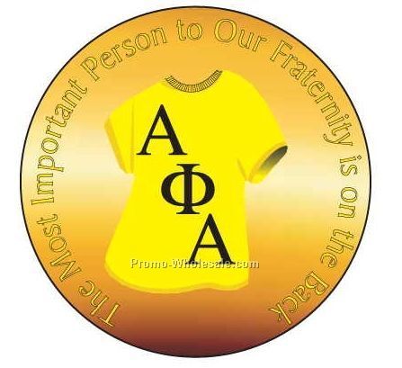 Alpha Phi Alpha Fraternity Shirt Round Mirror W/ Full Mirror Back (2-1/2")