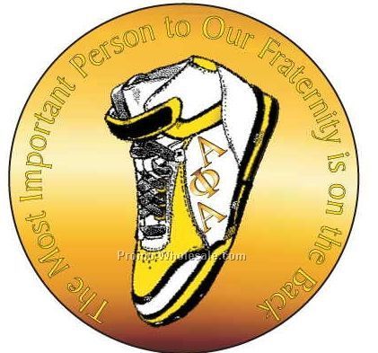 Alpha Phi Alpha Fraternity Shoe Round Mirror W/ Full Mirror Back (2-1/2")