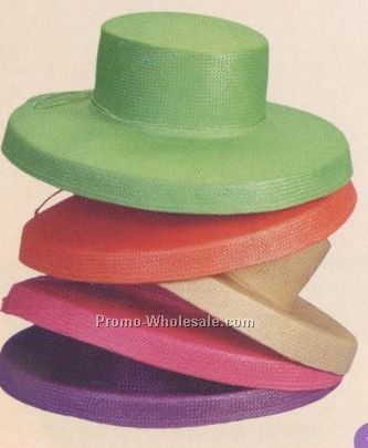 Assorted Color Straw Hat With String Bow (One Size Fit Most)