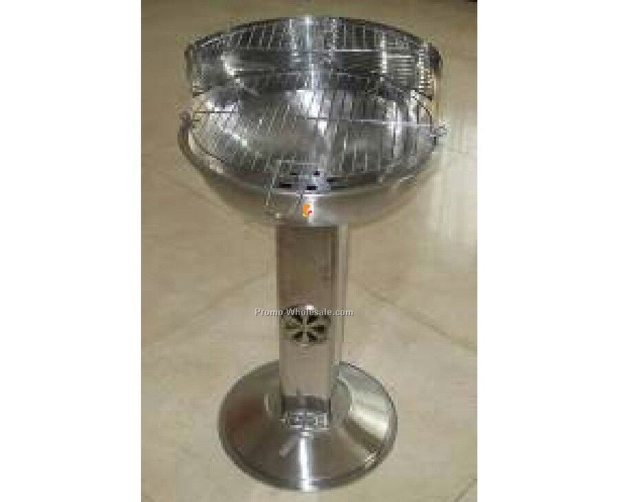 Barbecue Grill - Stainless Steel Pedestal Style