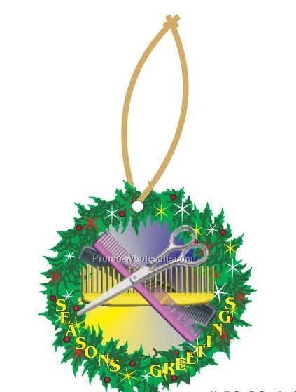 Beautician Combo Executive Wreath Ornament W/ Mirrored Back (12 Sq. Inch)
