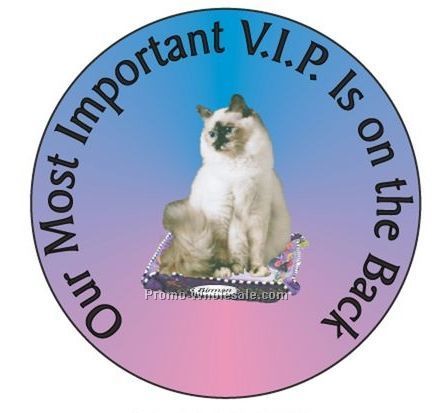 Birman Cat Round Hand Mirror W/ Full Mirror Back (2-1/2")