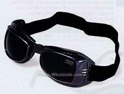 Black/ Blue Foldable Frame Goggles W/ Shock Absorbent Guard