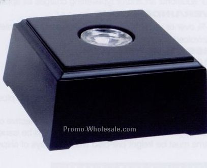 Black LED Lighting Wood Base