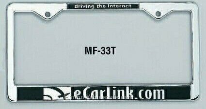 Black Metal License Frame W/Wide Bottom