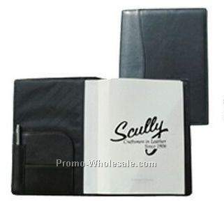 Black Ostrich Leather Ruled Journal