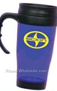 Blue Travel Mugs W/ Open Handle