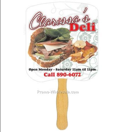 Bread Slice Hand Fan One Sided Imprint