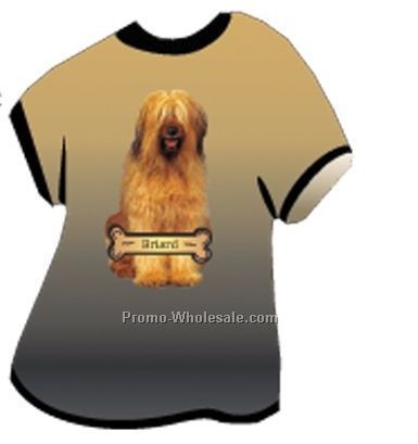 Briard Dog Acrylic T Shirt Coaster W/ Felt Back
