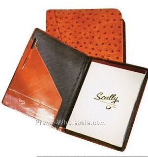 Brown Crocodile Leather Letter Size Pad