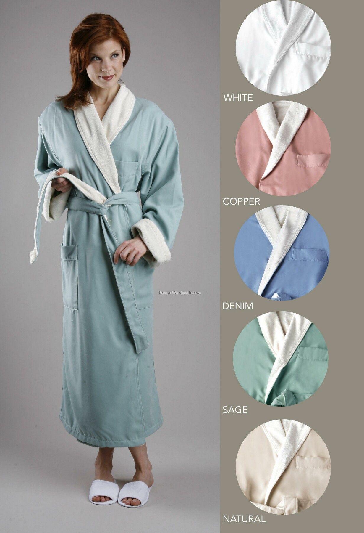 Brushed Ultra Lux Microfiber Outside / Poly Knit Terry Inside Shawl Robe