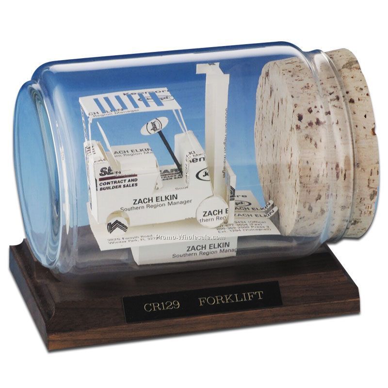 Business Card In A Bottle Sculpture - Fork Lift