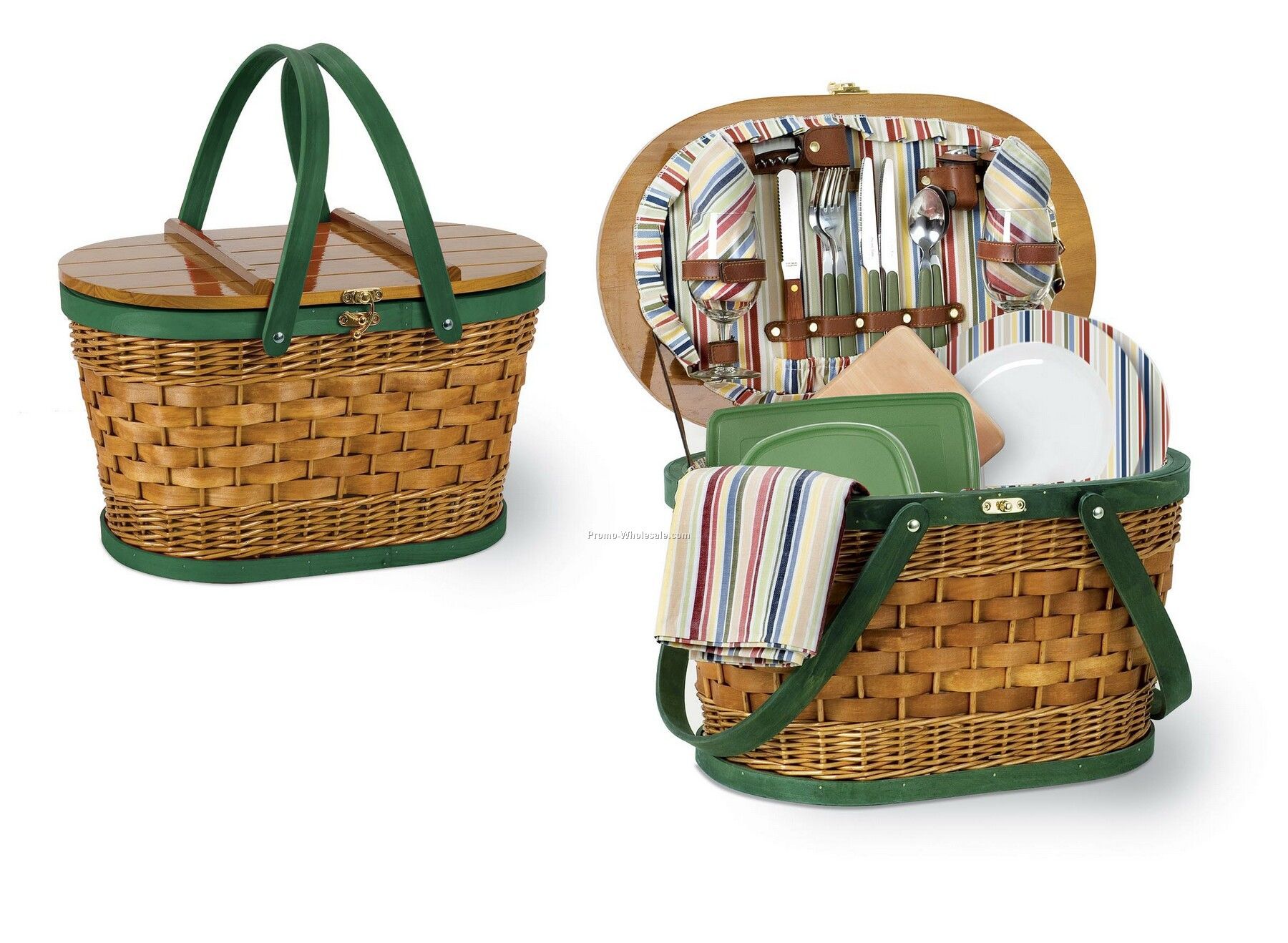 Catalina - Riviera Classic Oval Shaped Picnic Basket With Service For 2