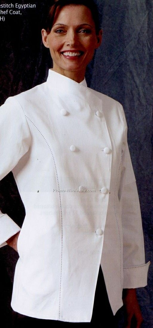 Chef Designs Women's Saddlestitch Egyptian Cotton Chef Coat (S-xl)
