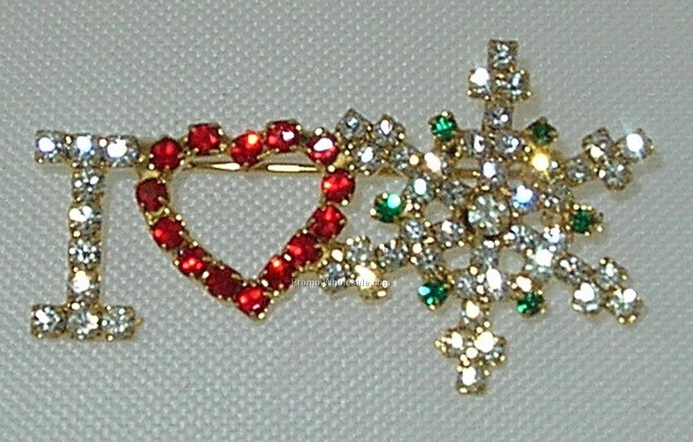 Christmas Rhinestone Broaches