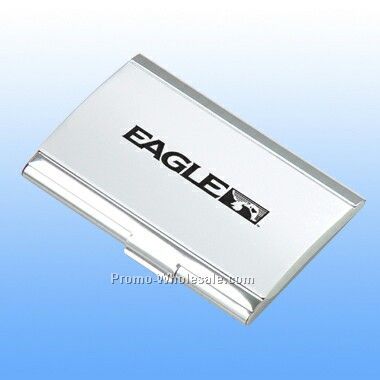 Chrome Plated Steel Card Holder (Engraved)