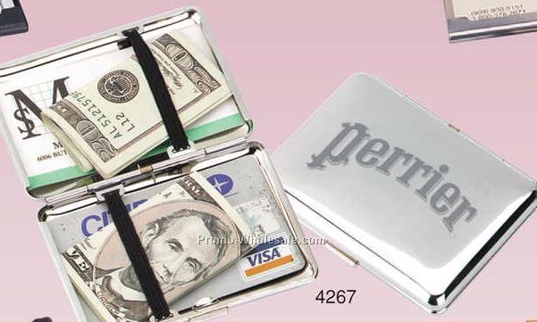 Chrome Travel Cash Box (Engraved)