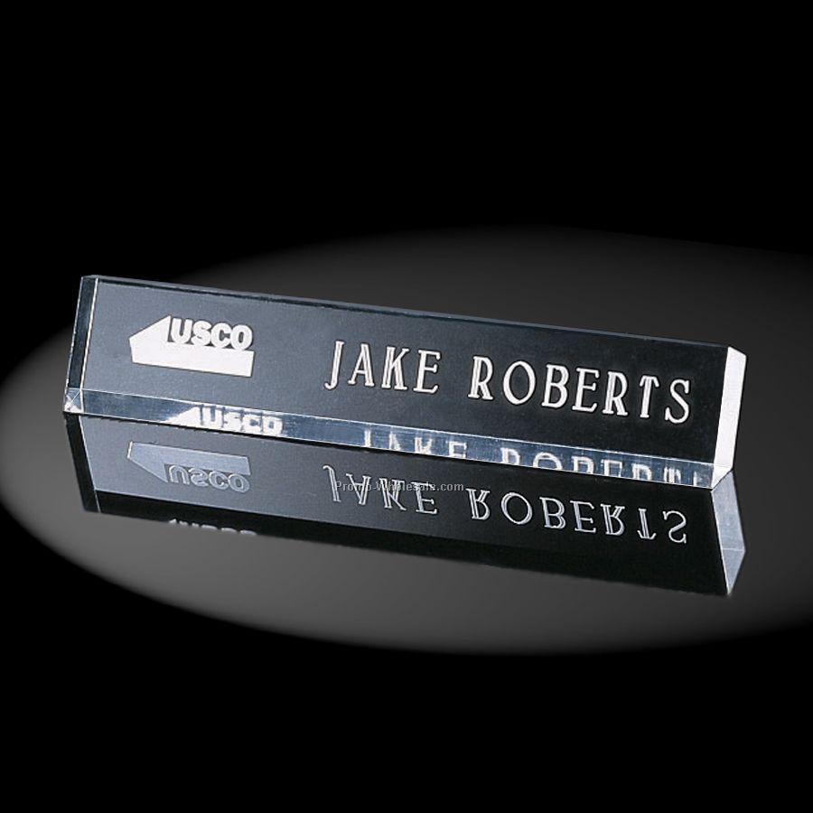 Clear Name Plate - 10"x 2"x 1"