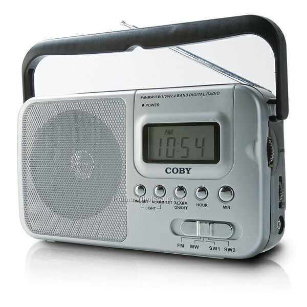 Coby Portable AM/FM/Sw1/Sw2 Band Radio W/ Digital Display