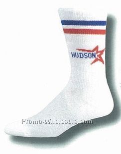 Custom Knit-in Crew Tube Socks (10-13 Large)