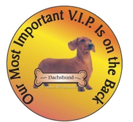 Dachshund Round Hand Mirror W/ Full Mirror Back (2-1/2")