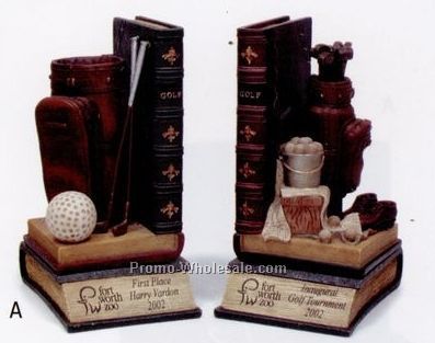 Dark Vintage Golf Bookends