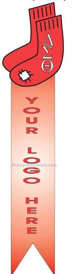 Delta Sigma Theta Sorority Socks Bookmark W/ Black Back