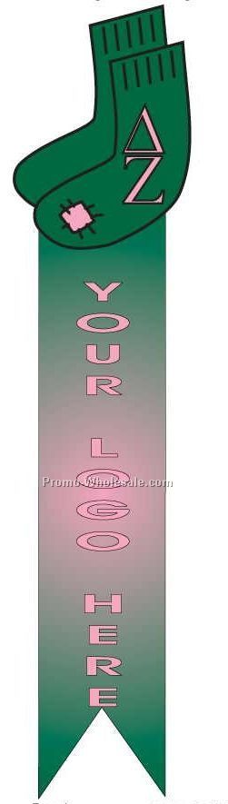 Delta Zeta Sorority Socks Bookmark W/ Black Back