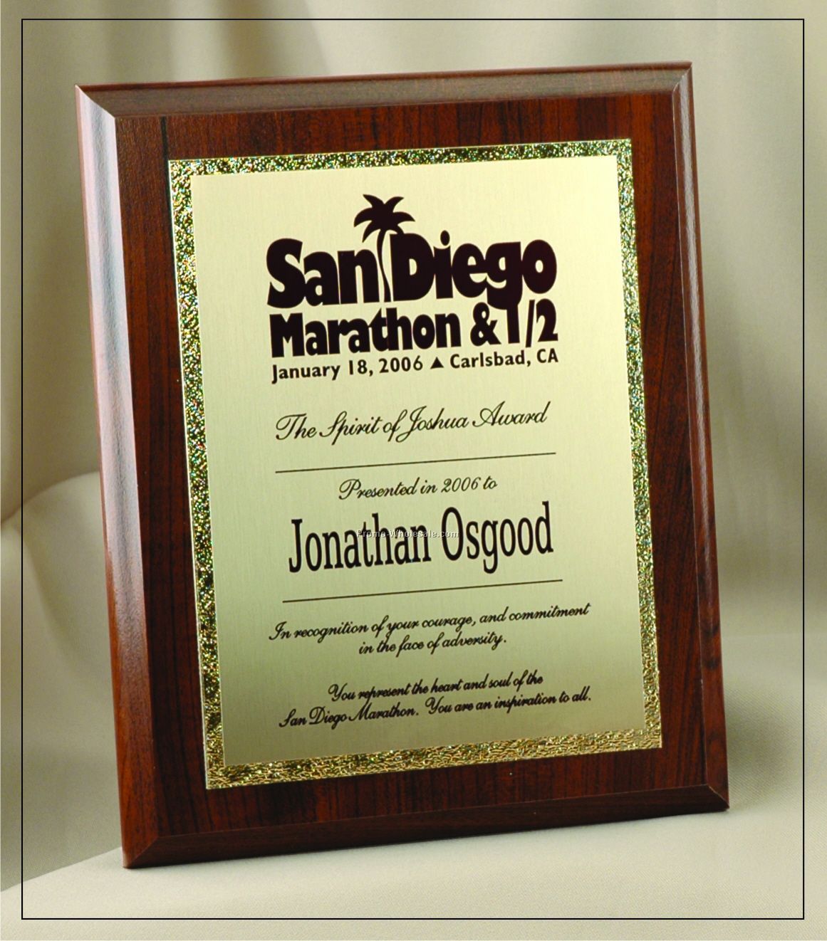 Deluxe Traditional Rectangle Plaque W/ Gold Tone Plate (6"x8")