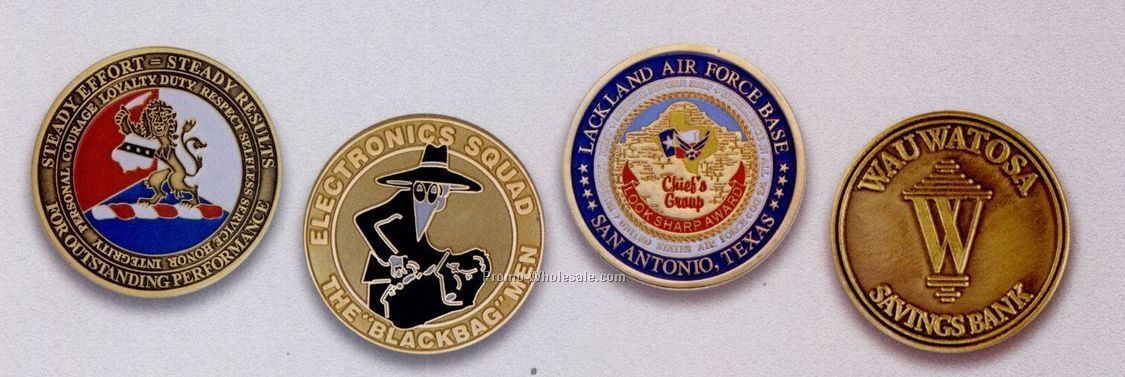 Die Struck Brass Customized Metal Coins - 2"x3mm