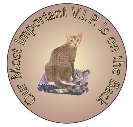 Egyptian Mau Cat Round Photo Hand Mirror W/ Full Mirror Back (2-1/2")