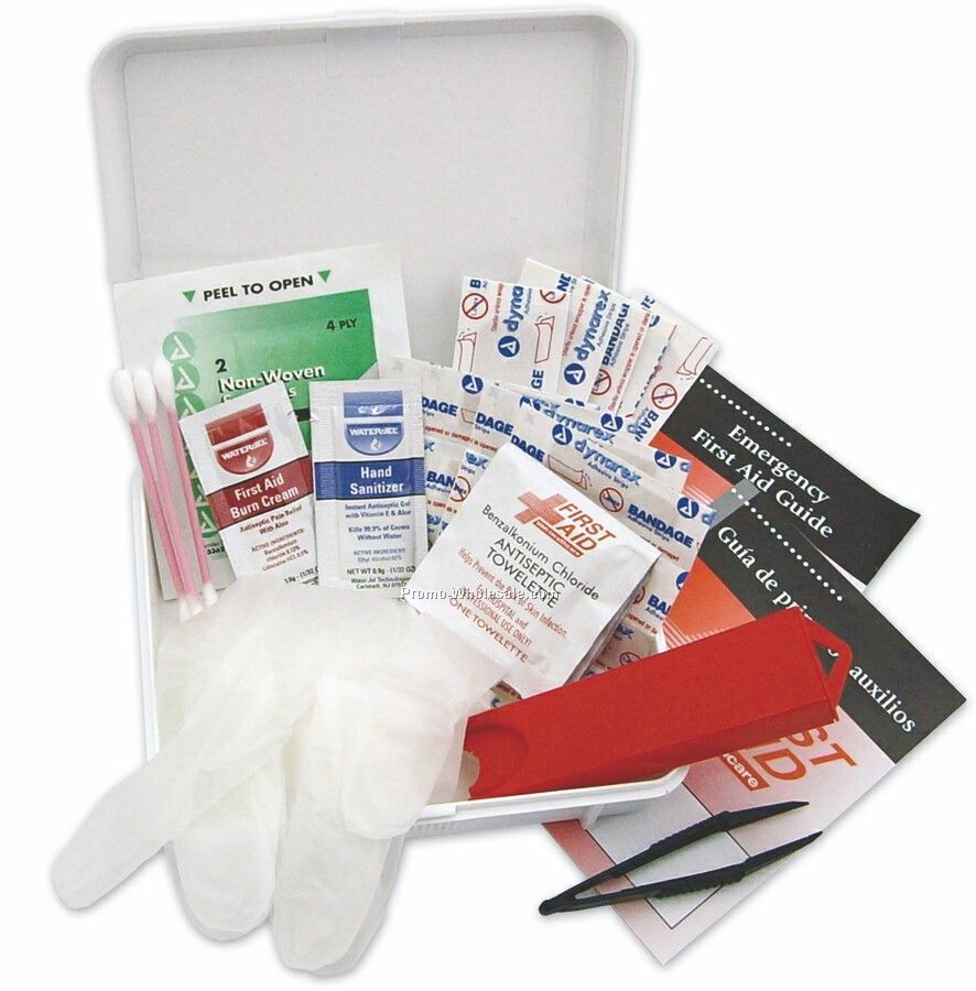 Fund Raiser First Aid Kit (4-5/8"x5-1/2"x1-3/8") W/ 4cp Label