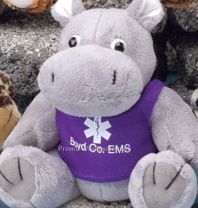 Gb Brite Plush Beanie Stuffed Gray Hippo (6")
