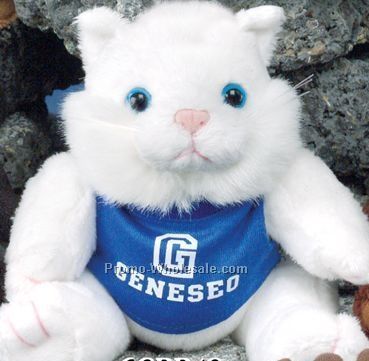 Gb Brite Plush Beanie Stuffed White Cat (6")