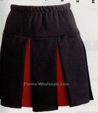 Girl's Box Pleated Cheer Skirt W/ Contrasting Pleats (2xs-l)