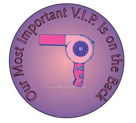 Hair Dryer Round Photo Hand Mirror W/ Full Mirror Back (2-1/2")