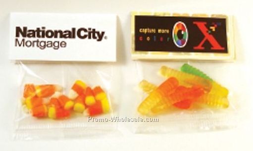 Header Card Packs Clear Cello Bag W/ 1/2 Oz. Tootsie Roll Midges