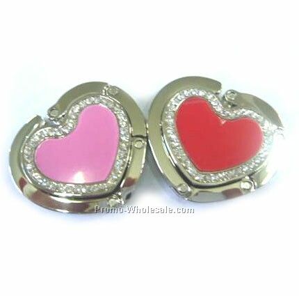 Heart Shaped Soft Enamel Folding Purse / Handbag Hook