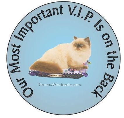 Himalayan Persian Cat Round Hand Mirror W/ Full Mirror Back (2-1/2")