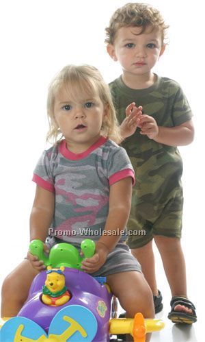 Infants Heather Camouflage Short Sleeve Romper (6m-24m)
